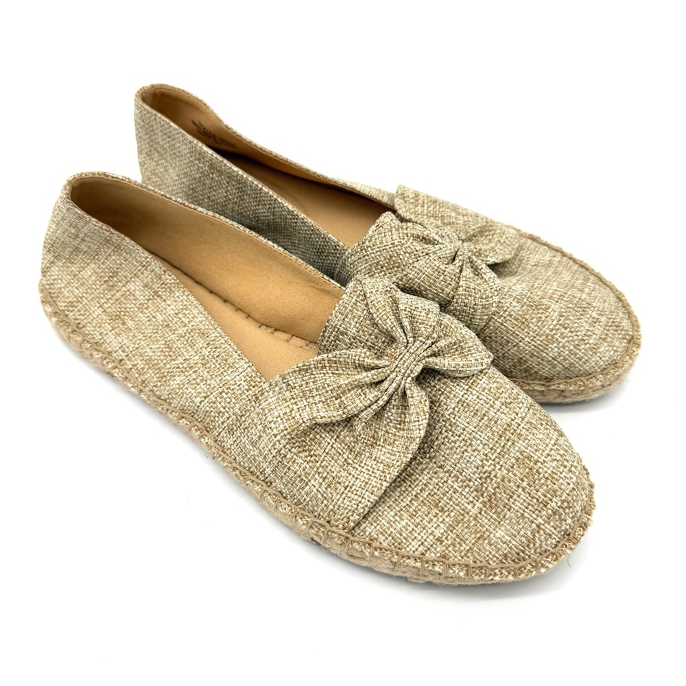 Talbots Izzy Cinched Linen Espadrilles Beige Tan Nude Women’s Size 8